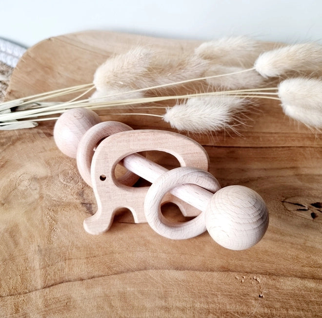 The classic wooden rattle is timeless and always works well with little ones and relieves pain caused by teething.