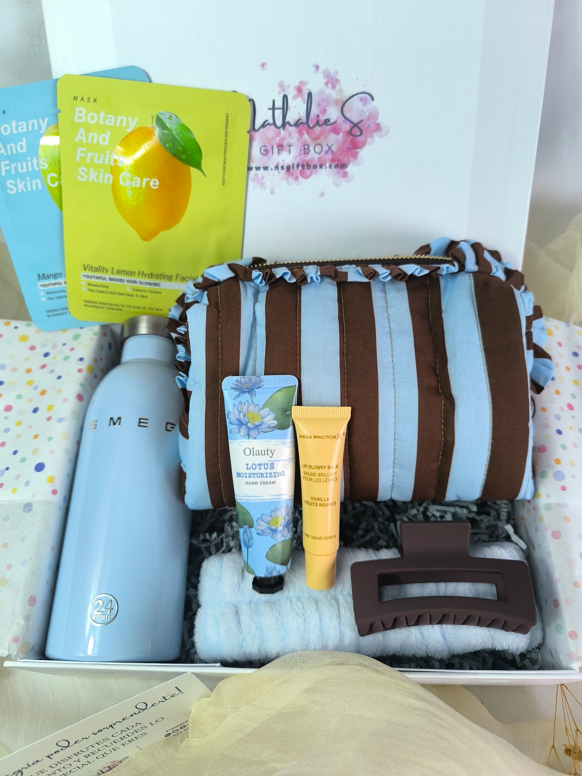 Caja de regalo neceser y botella térmica