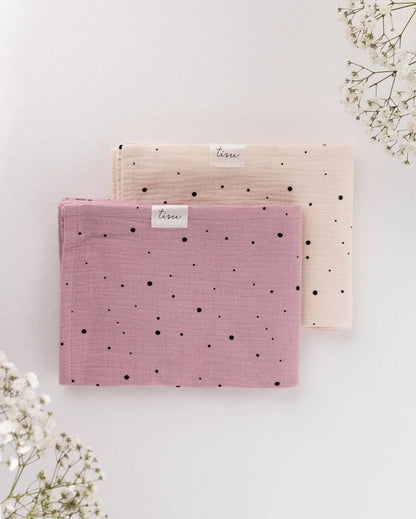 Conjunto de Muselina, Punto Rosa + Blanco de Tisu