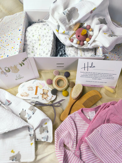 “Conjunto newborn rosa y blanco – regalo bebé”