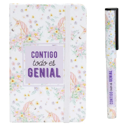 Cuaderno y bolígrafo motivador