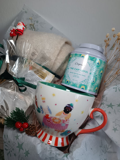 Taza de té navideña